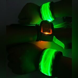 Lot of 3 Bracelet Band Night Light Safety for Ankle Arm Running Walking Bike